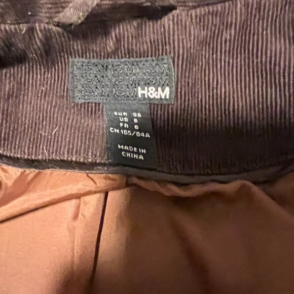H&M Brown Corduroy Blazer Jacket Sz 6 - Picture 5 of 6